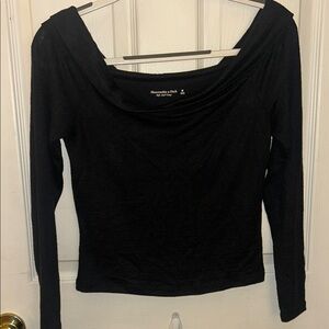 Abercrombie & Fitch off the shoulder black Long Sleeve Top